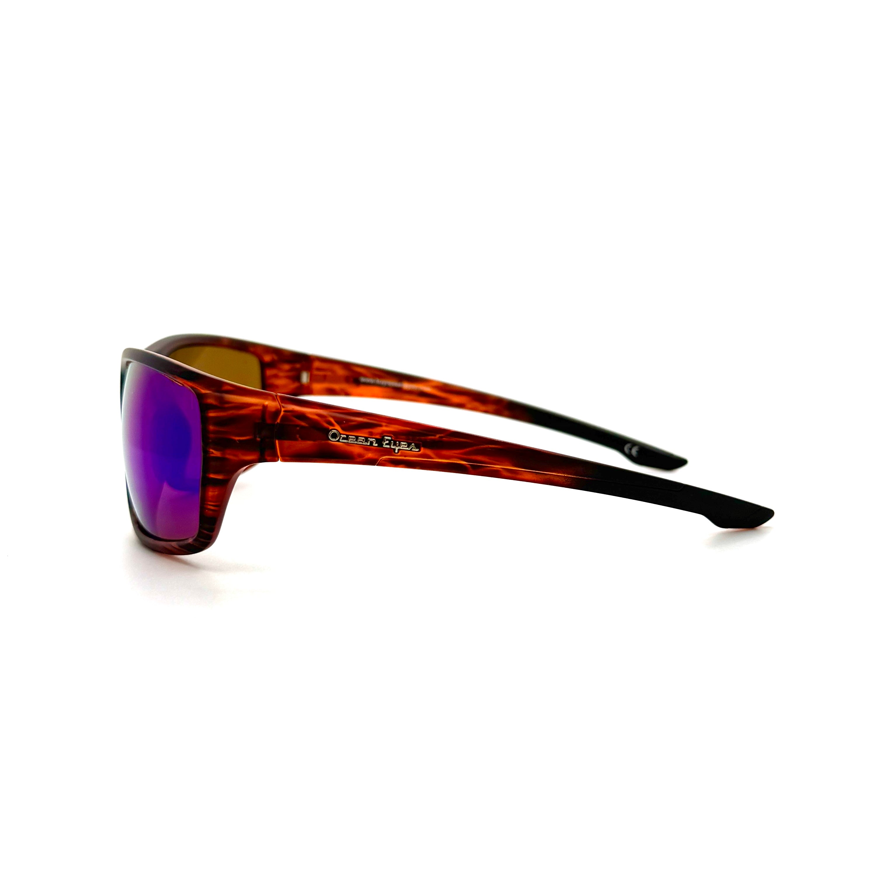 Baja - Matte Hickory Frame with Amber/Green Mirror Glass Lenses