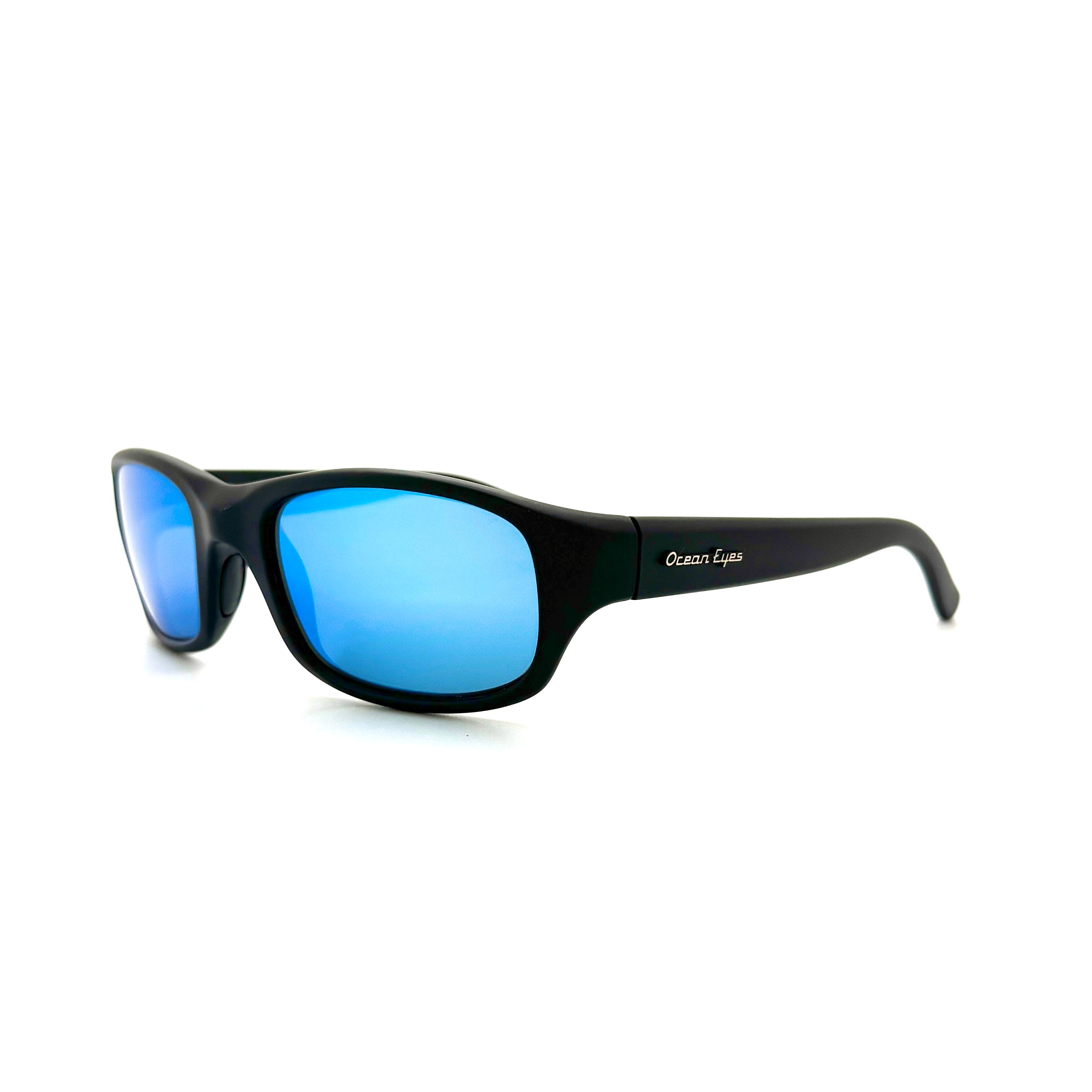 Bombora - Matte Black Frame with Blue Mirror Glass Lenses