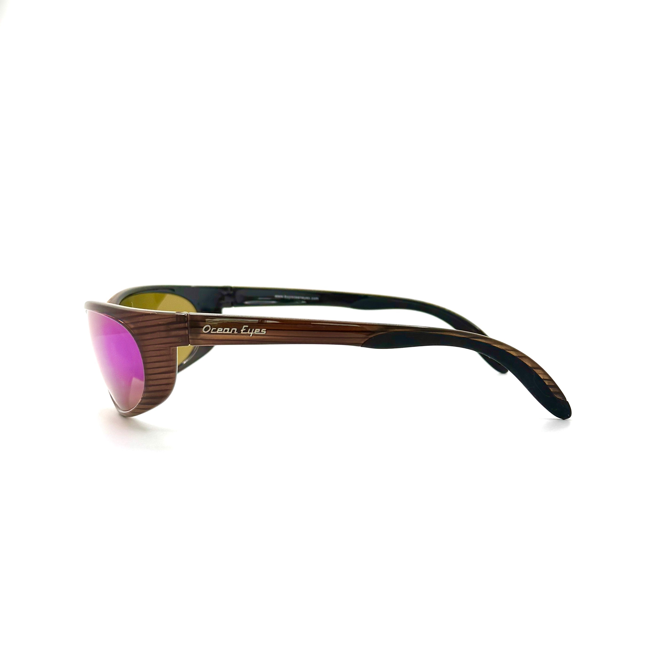 Mariner - Woodgrain Frame with Green Mirror Glass Lenses