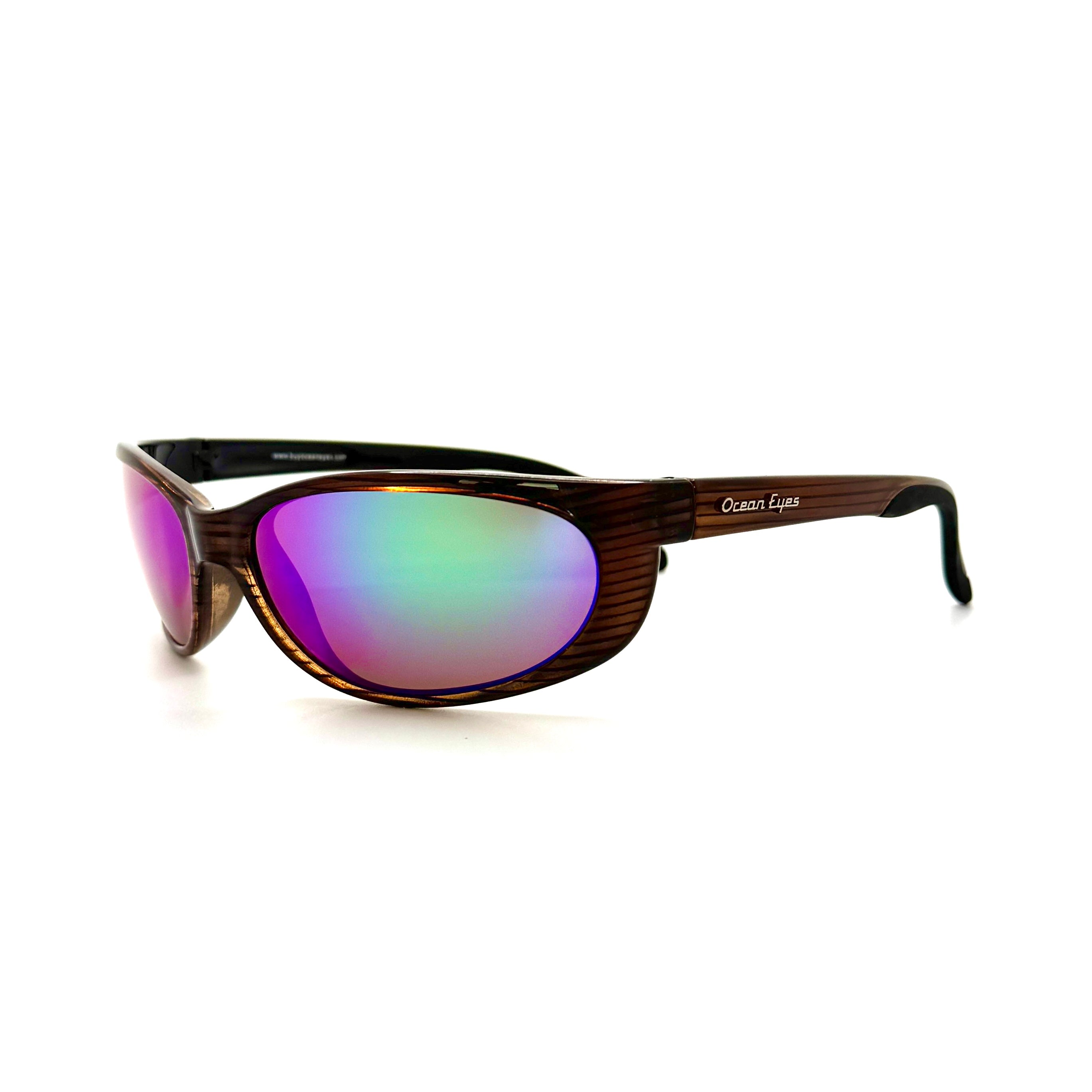 Mariner - Woodgrain Frame with Green Mirror Glass Lenses