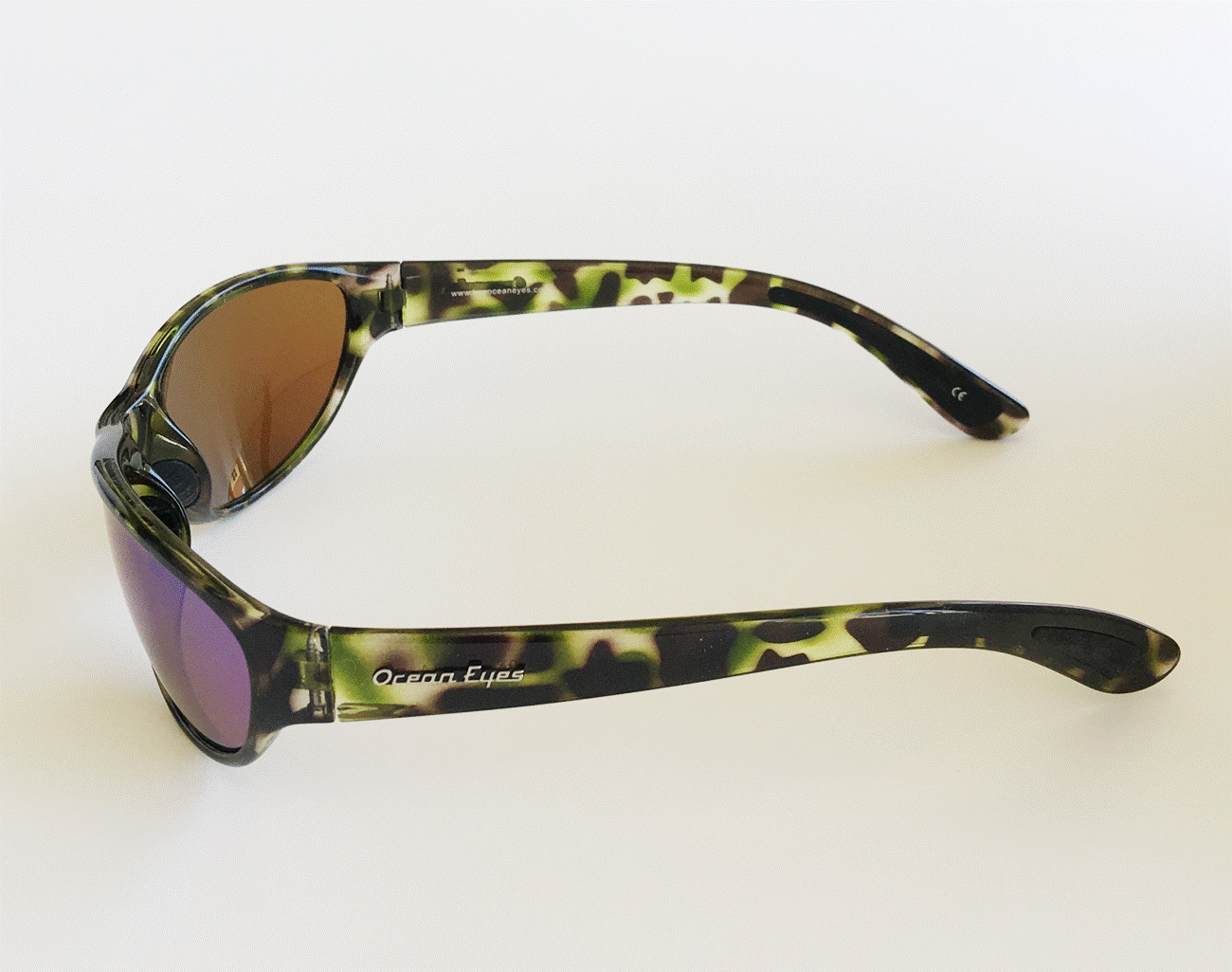 Angler -Green Camo Frame with Green Mirror Amber Lenses 3021-2