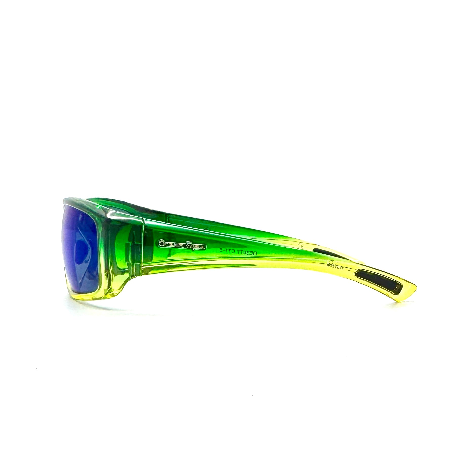 Cayo Hueso - Shiny Crystal Mahi Frame with Blue Mirror Glass Lenses