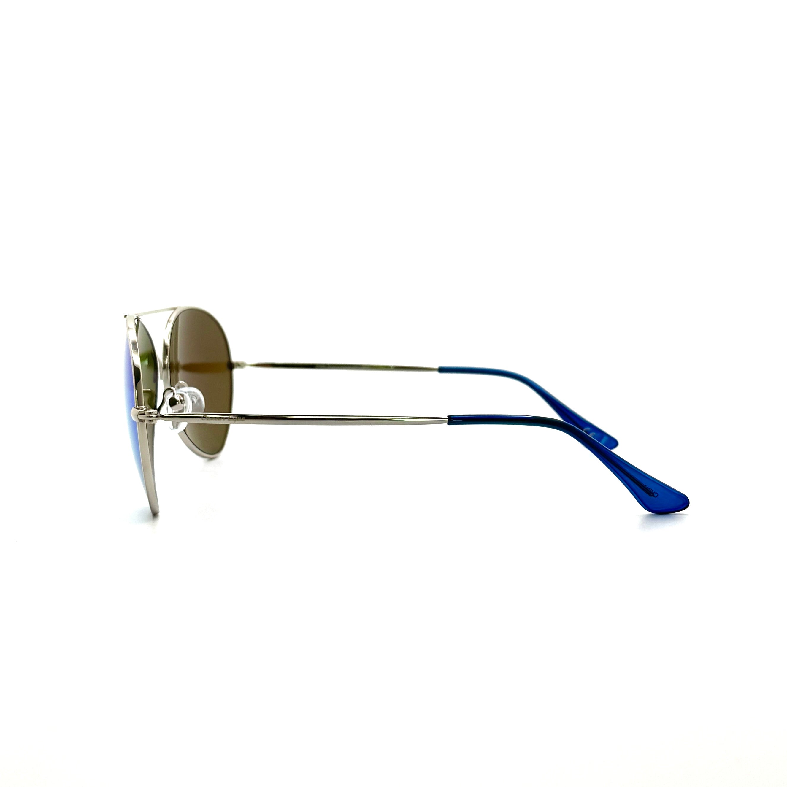 Havanah - Shiny Silver Frame with Light Blue Mirror Lenses 3073PC-2