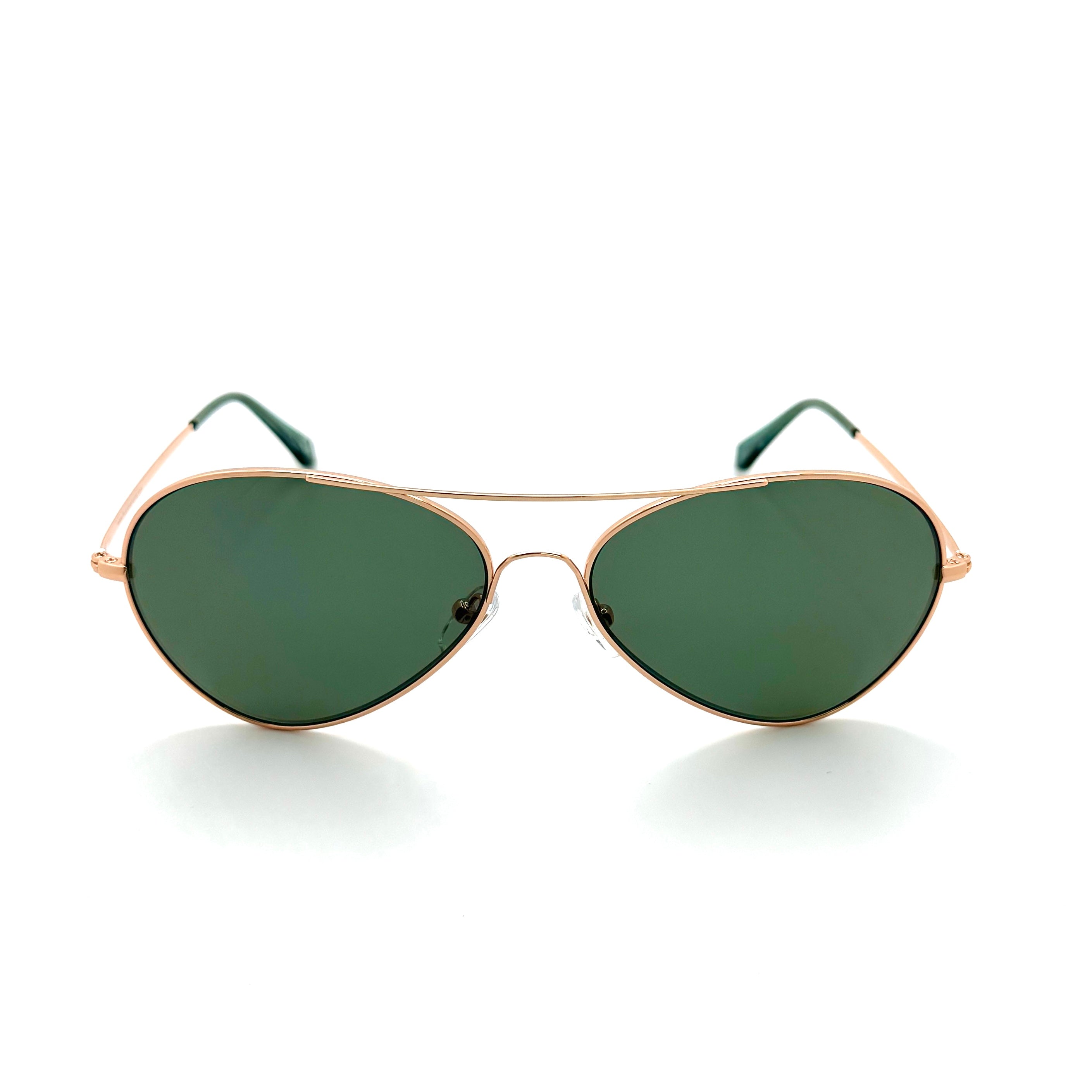 Havana PC – Shiny Gold Metal Frame with Green Lenses 2073PC-2