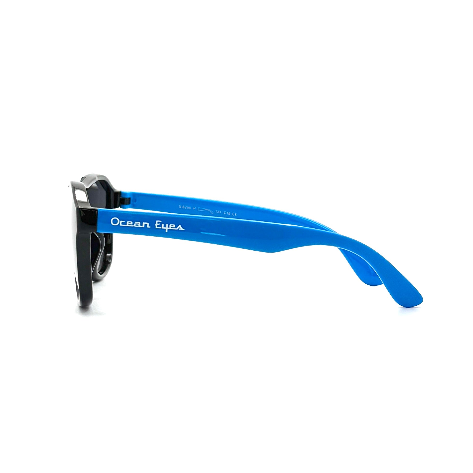Guppy - Kids shiny black and blue frame w/polarized smoke lenses  2069-2