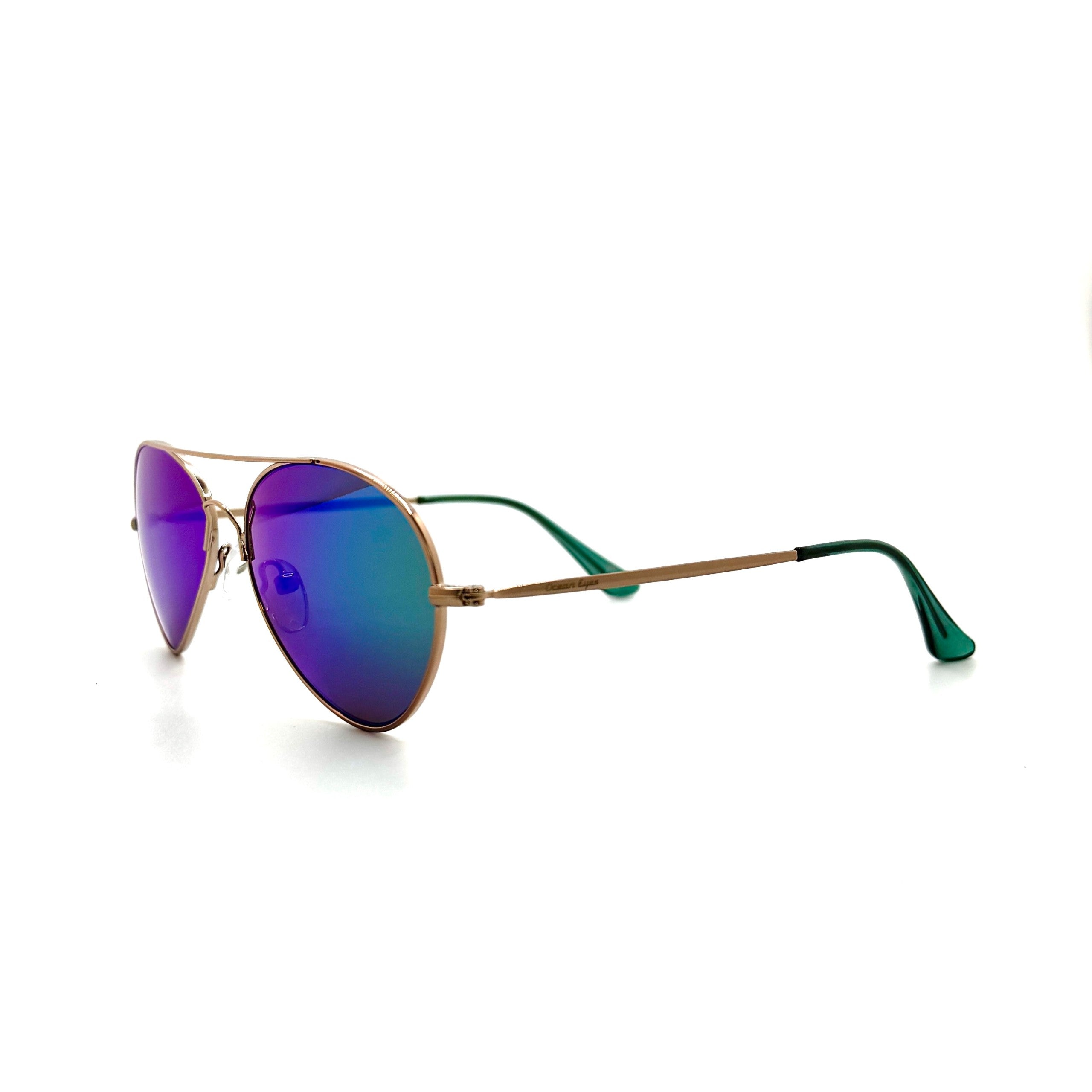 Kokomo– Shiny Copper Metal Frame with Green Mirror Lenses  3072PC-3