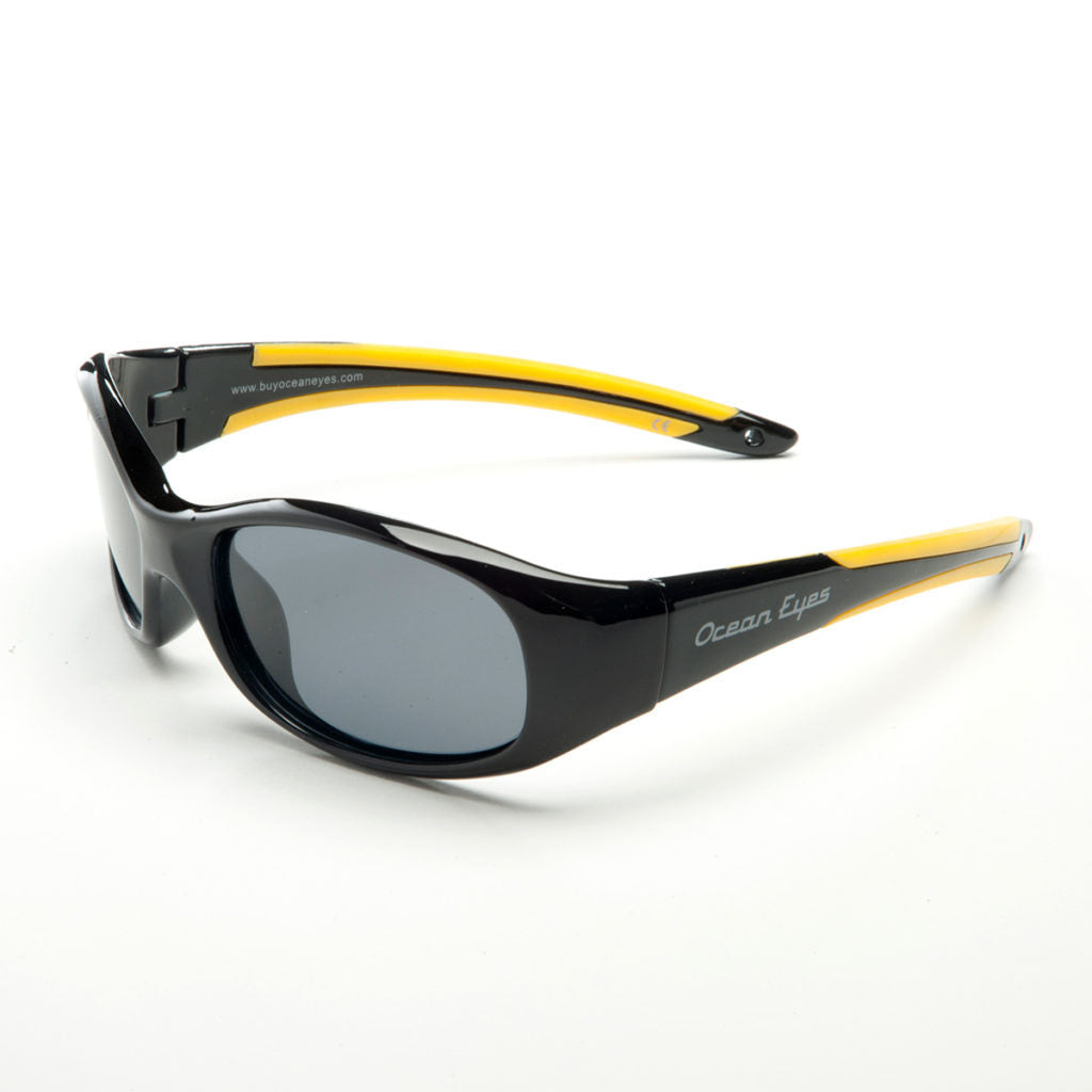 Sandpiper - Kids shiny black w/yellow frame w/polarized smoke lenses  2065-1