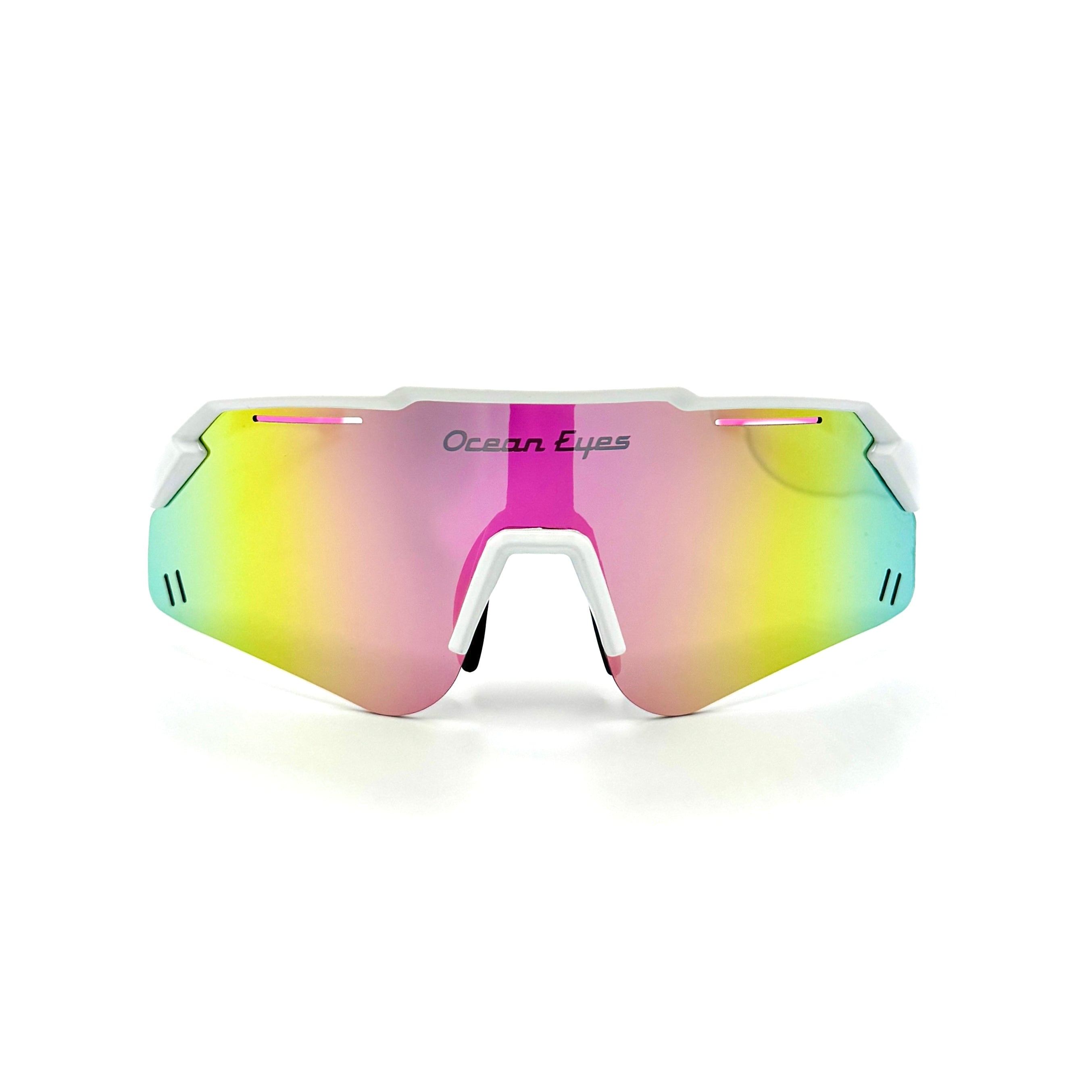 Piranha - Juniors white frame w/polarized rainbow mirror lenses  2063-3