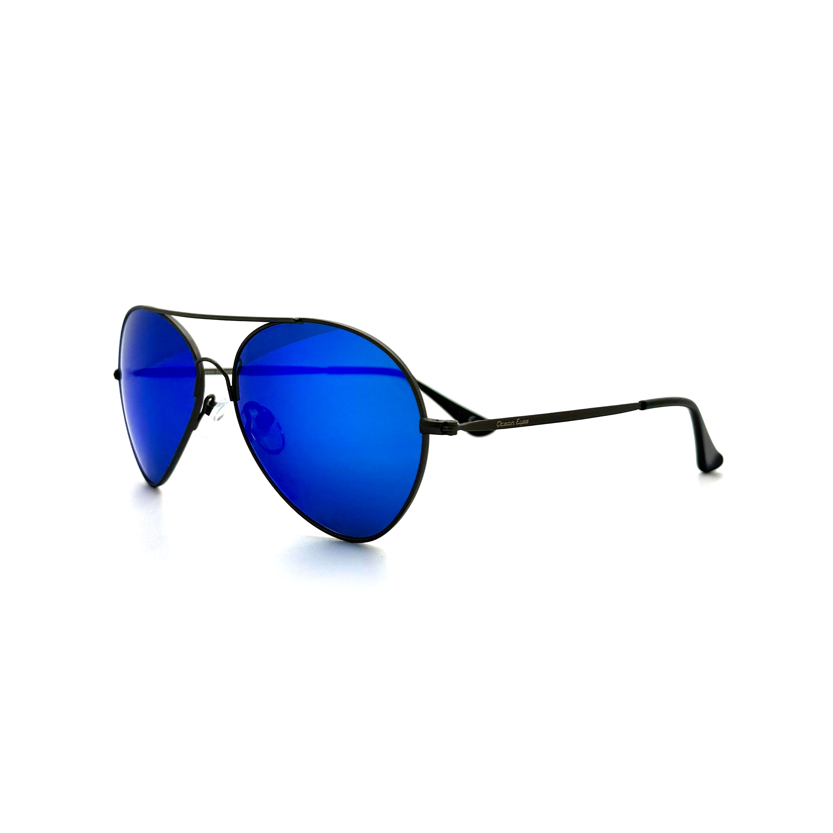 Havana – Matte Gun Metal Frame with Dark Blue Mirror Lenses  3073PC-1