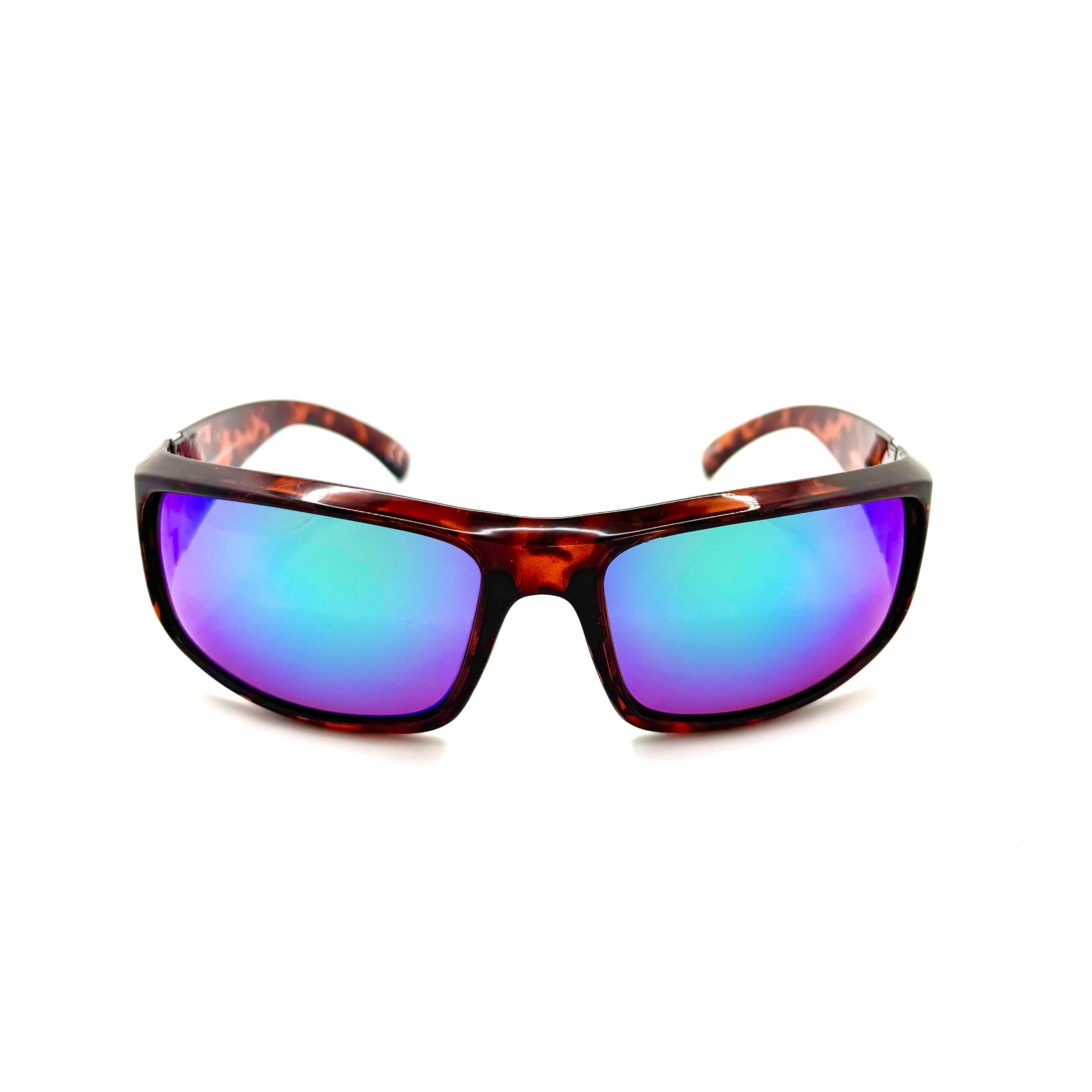 Sportsman- Shiny Tortoise Frame with Amber Green Mirror Lenses 3038PC-3
