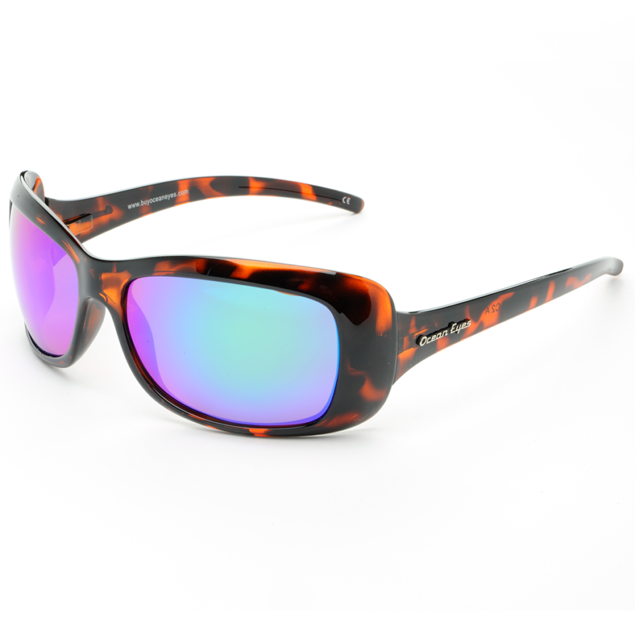 Waikiki - shiny tortoise frame with mirror green lenses  3046-2