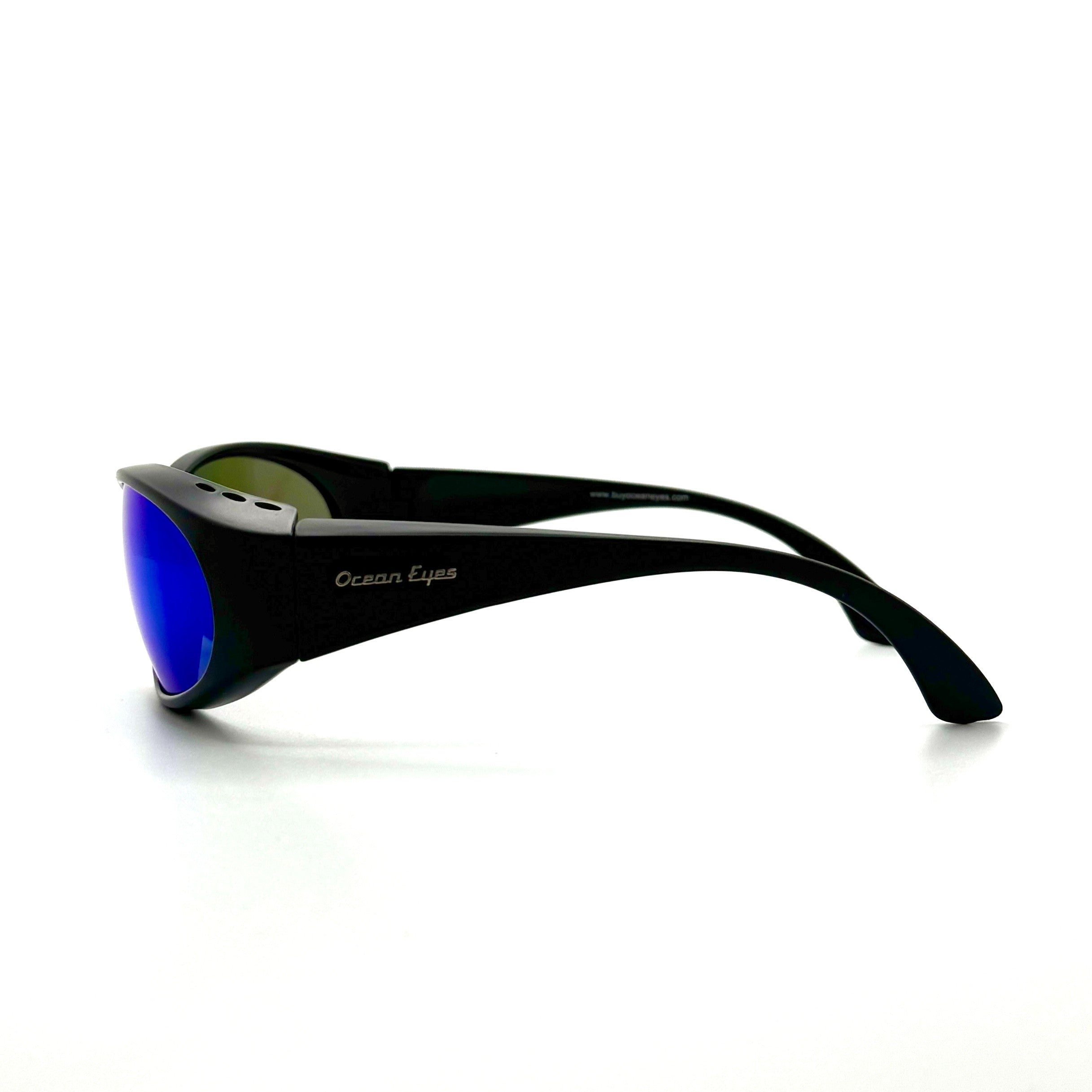 Go Fish PC - Matte Black Frame with Blue Mirror Lenses  3000PC-1