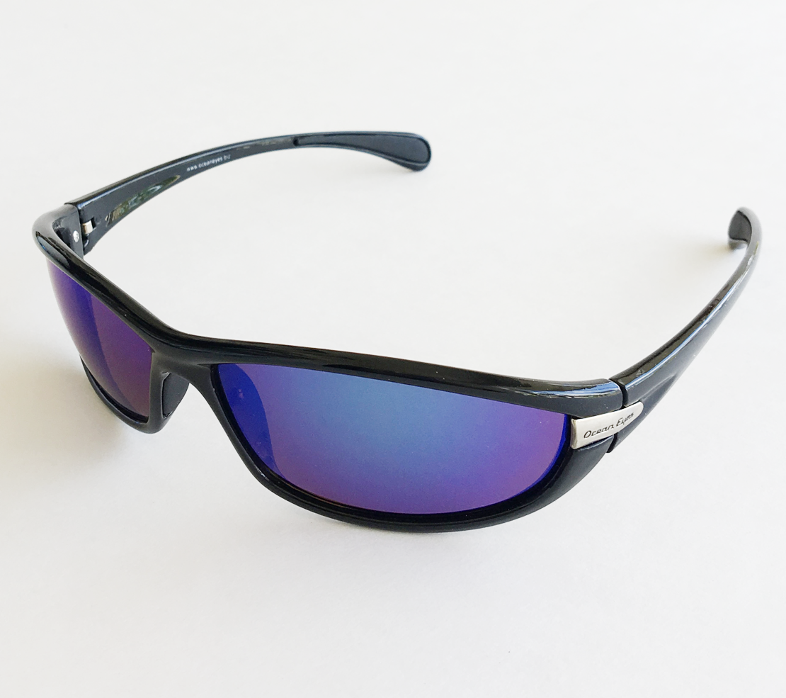 Tripletail-Black Frame-Amber Blue Mirror Glass Polarized Lenses