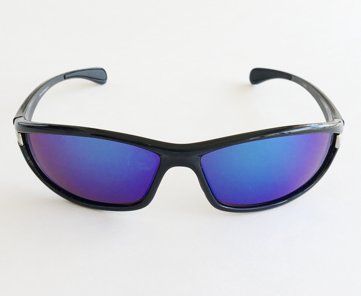 Tripletail-Black Frame-Amber Blue Mirror Glass Polarized Lenses