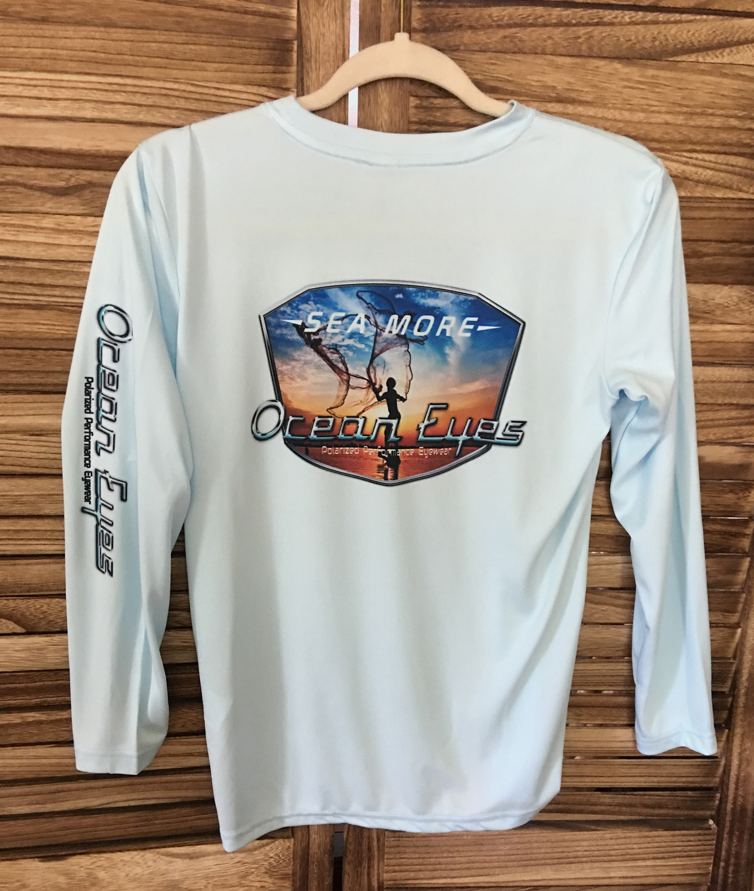 Junior's Long Sleeve UPF 50 Sun Shirt w/Cast Net Design