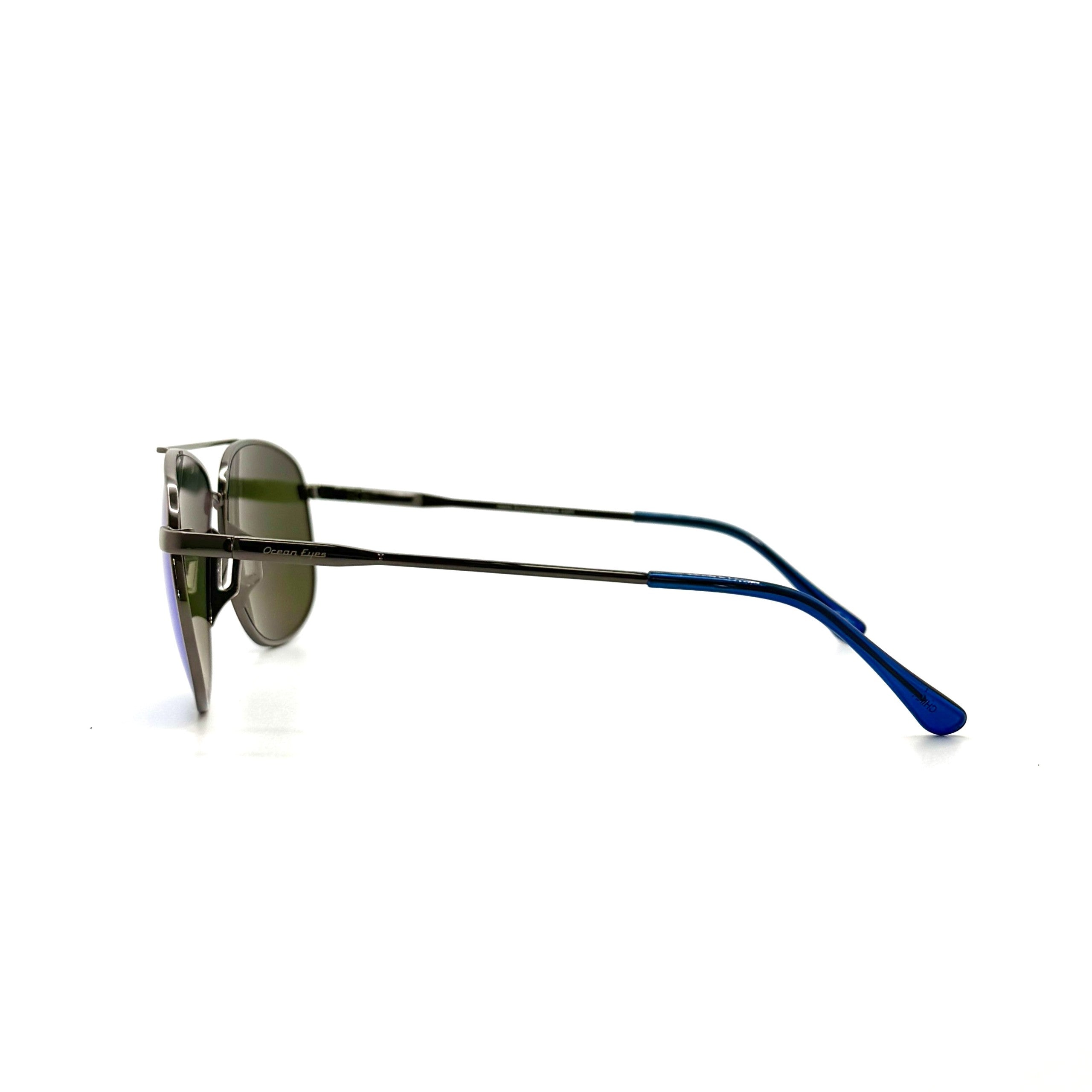 Everglades– Shiny Gun Metal Frame with Dark Blue Mirror Lenses 3016PC-2