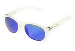 Small Kat - shiny white frame with mirror blue lenses  3049
