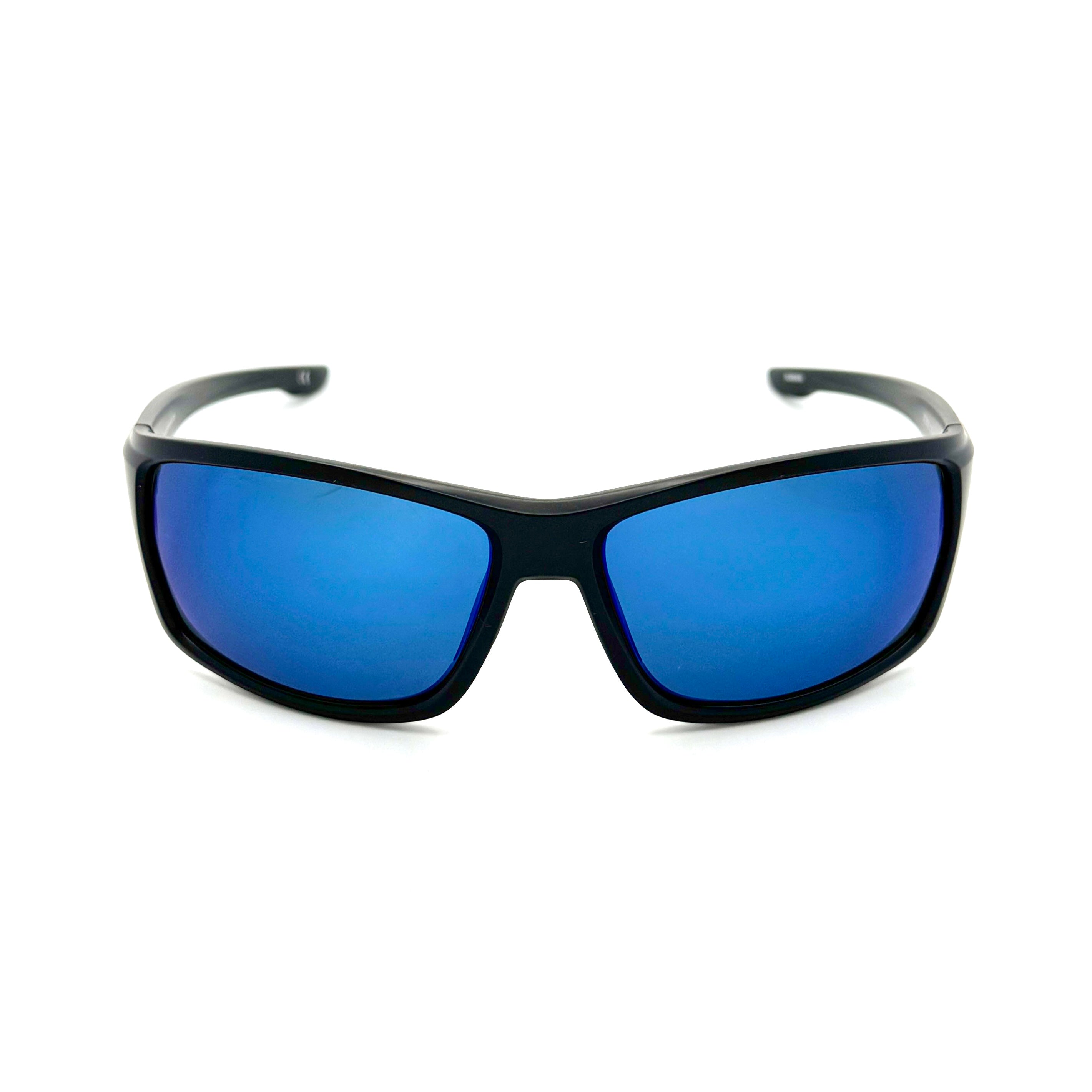 Baja - Matte Black Frame with PC Polarized Blue Mirror Lenses  3076-1
