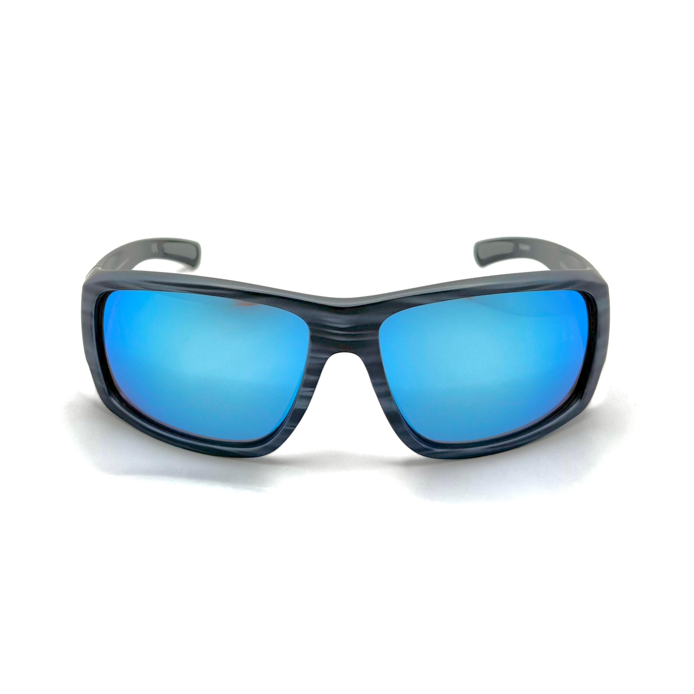 Cayo Hueso - Matte Black & Gray Frame with PC Polarized Blue Mirror Lenses  3077-1