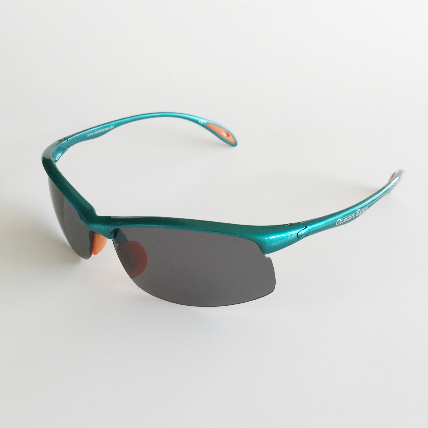 Hawk - Shiny Turquoise and Orange Frame with Smoke Lenses  4001-2
