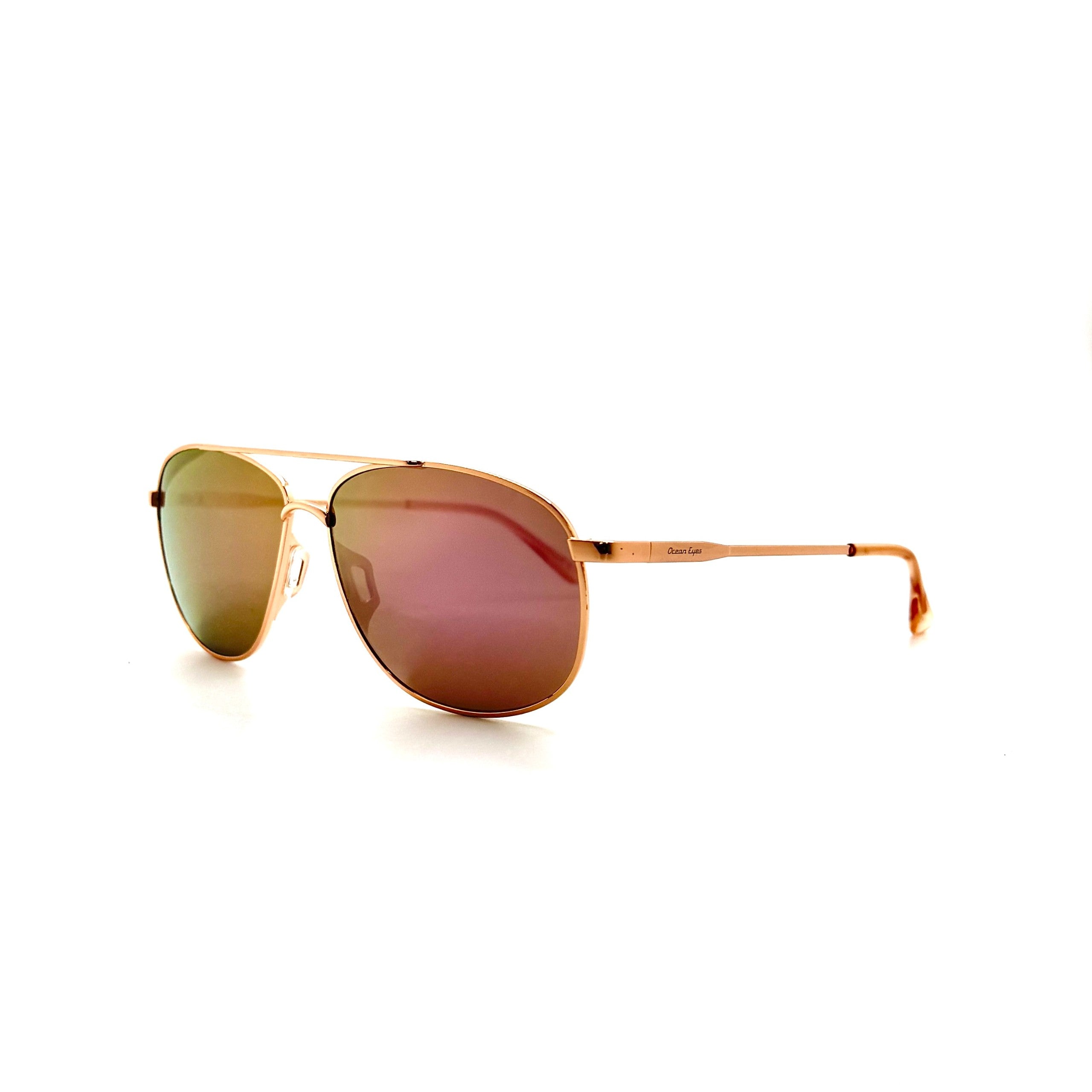 Everglades- Shiny Rose Gold Frame with Light Pink Mirror Lenses 3016PC-1