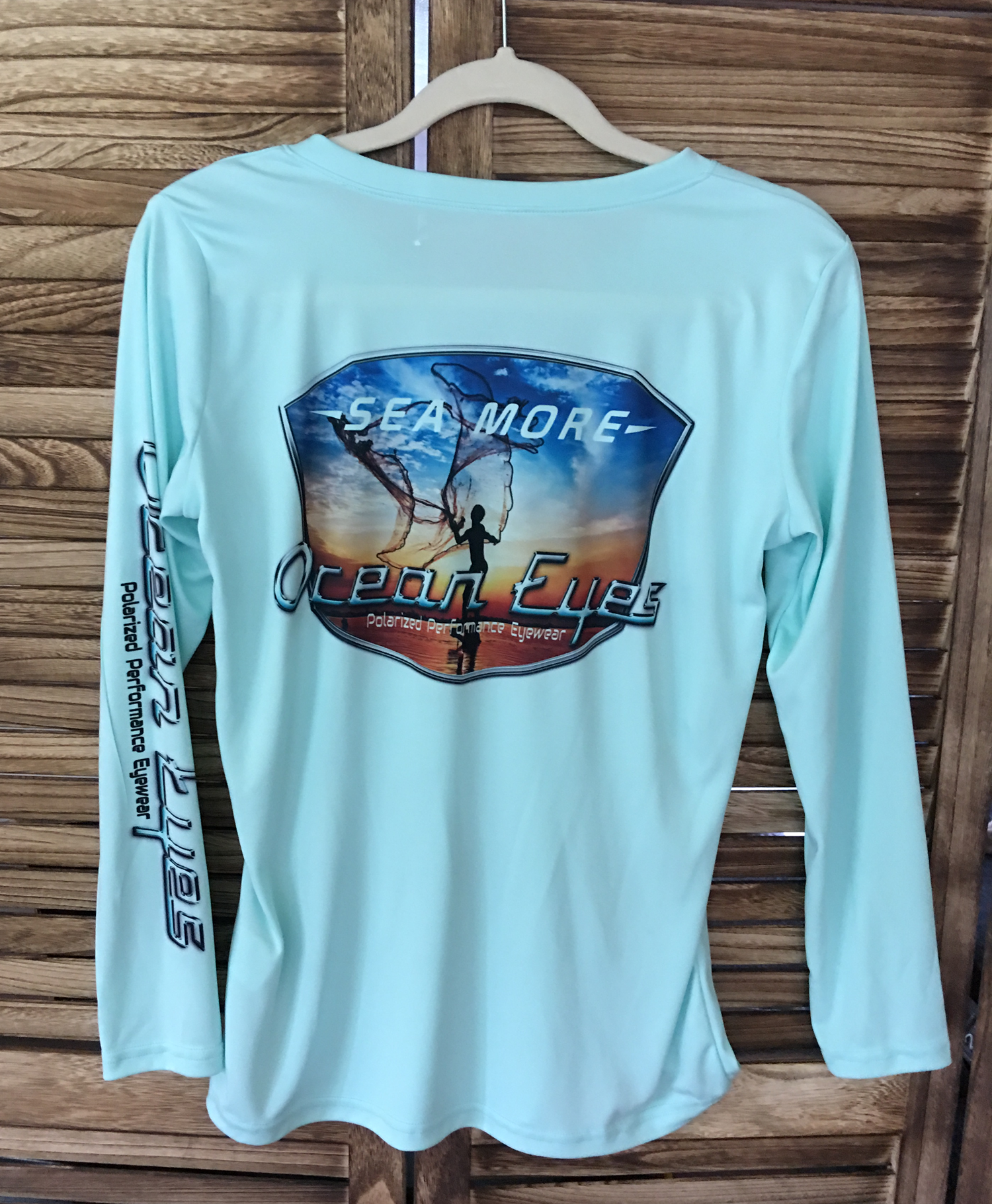 Women's Long Sleeve UPF 50 Sun Shirts w/cast net design