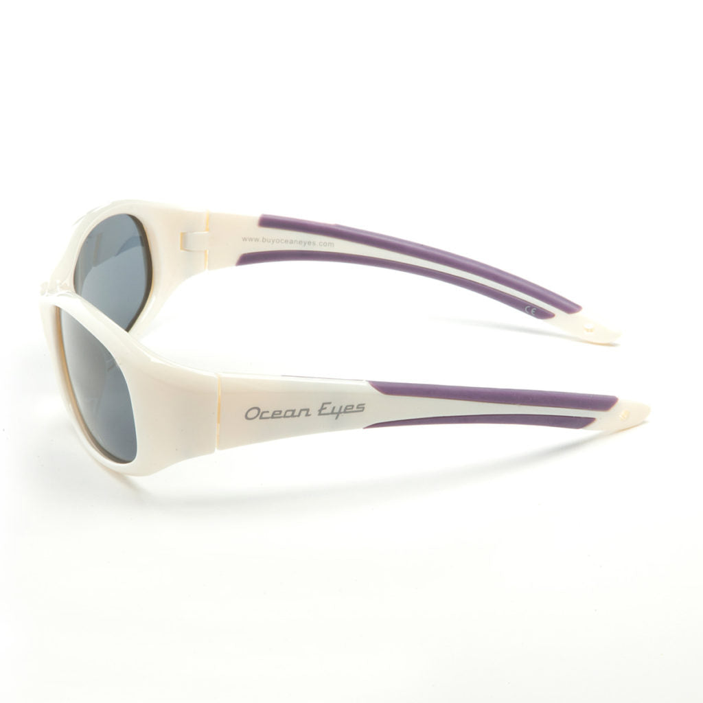 Sandpiper - Kids shiny white w/purple frame w/polarized smoke lenses  2065-2