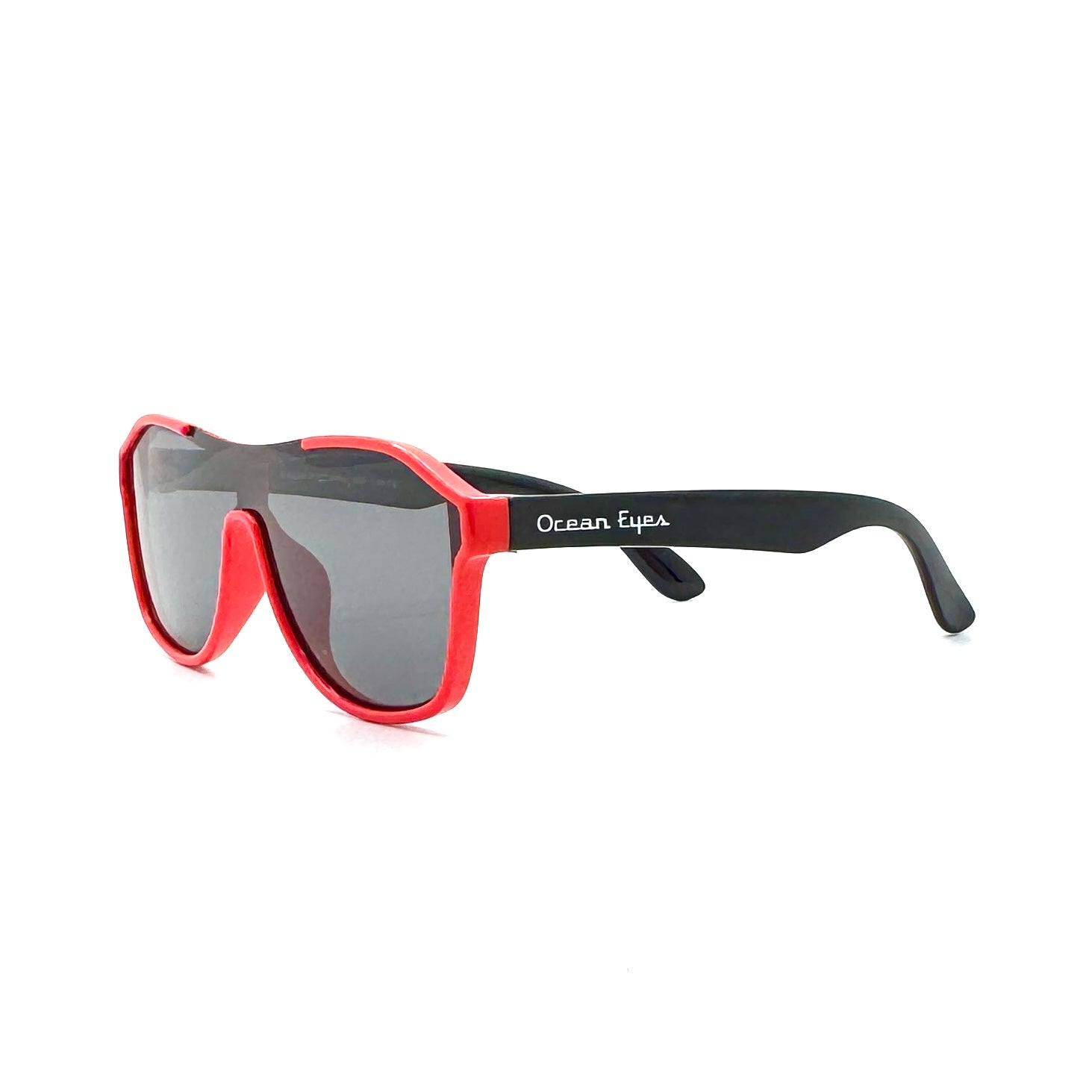 Guppy - Kids shiny red and black frame w/polarized smoke lenses  2069-3