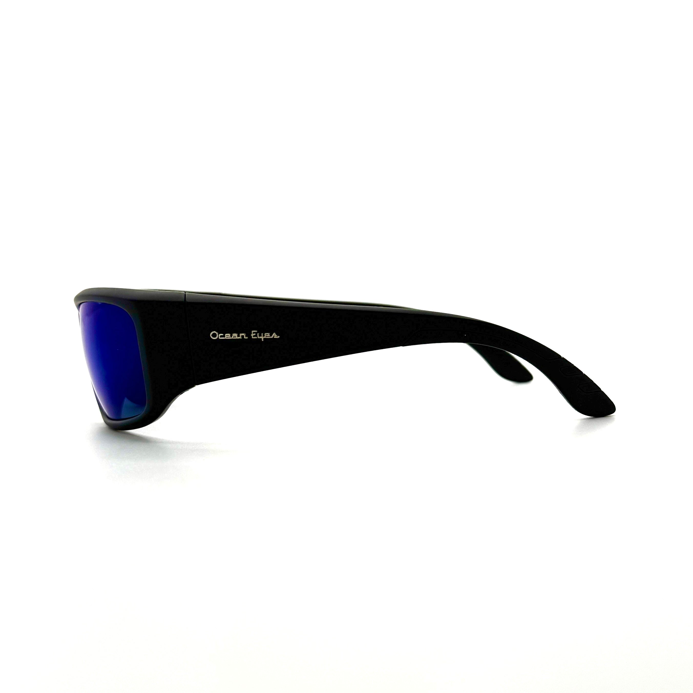 Fish On PC - Matte Black Frame with Blue Mirror Lenses  3050PC-1