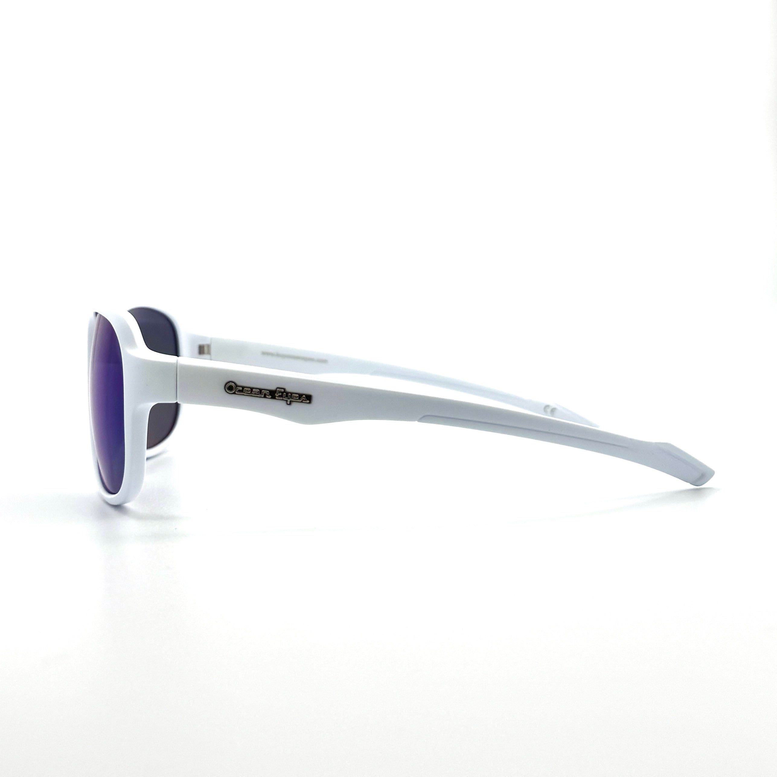 St Croix - Matte White Frame with PC Polarized Mirror Lenses