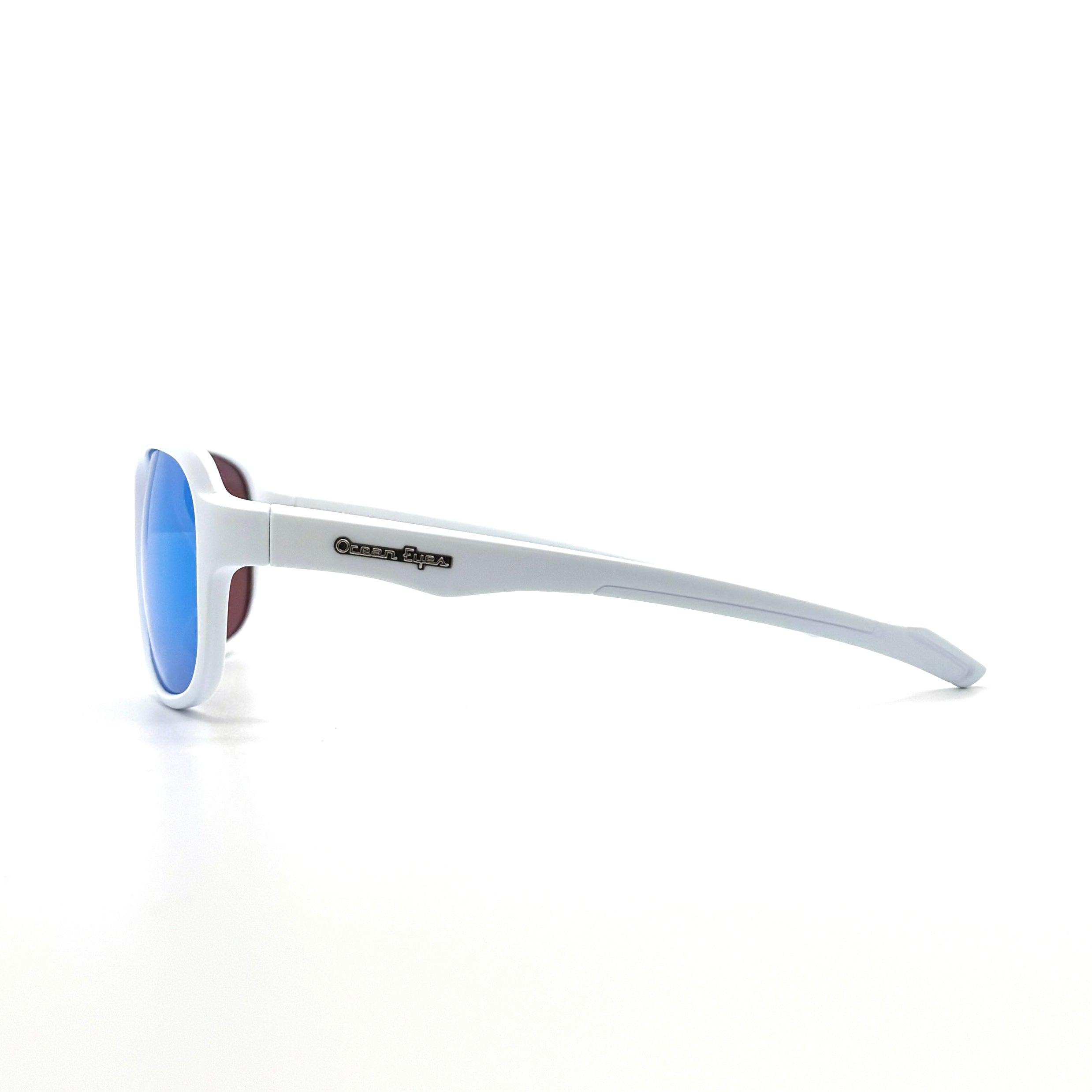 St Croix - Matte White Frame with PC Polarized Mirror Lenses